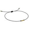 Bransoletka minimalistyczna ze złotymi kuleczkami na czarnym sznurku