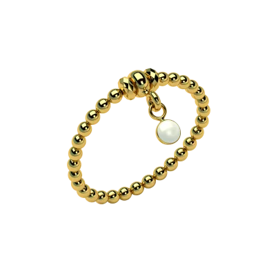 pierścionek złoty z perłą