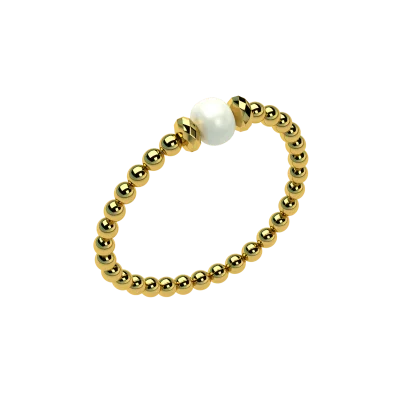 złoty pierścionek z perłą