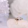 pierścionek z hematytem złoty księżyc